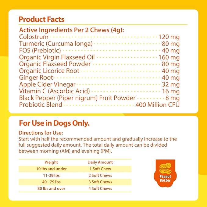 PENPENPET Dog Allergy Relief Chews, Dog Itching Skin Relief, Omega 3 for Dogs Itch Supplement, Relieve Seasonal Allergy, Provide Immune Support (Peanut Butter Chews, 180ct)