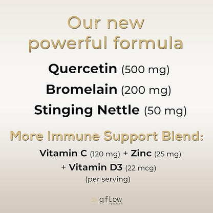 Quercetin with Vitamin C and Zinc - Quercetin 500mg - Quercetin with Bromelain - Zinc Quercetin - Stinging Nettle -120 Veggie Caps. Quercetin Supplements + Vitamin D3 (Non-GMO, Gluten-Free, Vegan)