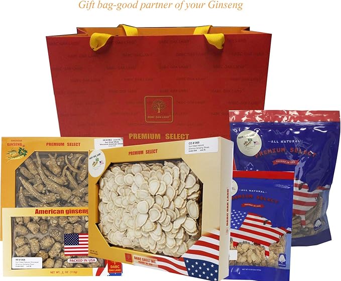 1LB=453gm/Box American Ginseng,Hand-Selected Wisconsin Farmed Ginseng Root | Pearl 威斯康辛州 西洋参/花旗参 珍珠参 礼盒装 |Cultivated Wisconsin American Ginseng WI 068# Box
