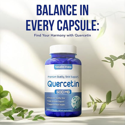 Quercetin 500mg Capsules | Vegan Friendly Quercetin Dihydrate High Potency Antioxidant Supplement for Skin Heart and Immune Support | Gluten-Free | Made in the USA in GMP Facilities (200 Servings)