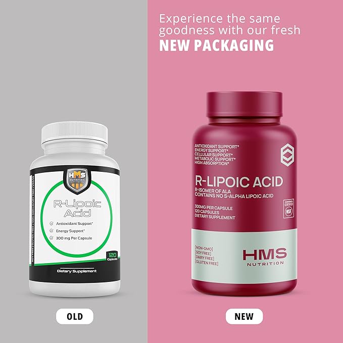 Stabilized R-Lipoic Acid 300mg Per Serving, R Alpha Lipoic Acid ALA Supplement Antioxidant for Nerve, Energy & Metabolism Support, NSF Certified Supplements,Non-GMO & Vegan,120 Capsules,4 Month Supply