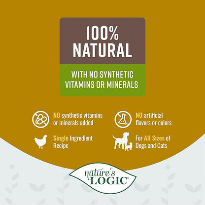 Nature's Logic Dehydrated Bone Broth Powder - 100% Natural Dog & Cat Topper - Rich in Glucosamine & Chondroitin - Boosts Immune System - Gluten-Free, No Synthetic Ingredients - Chicken, 6oz