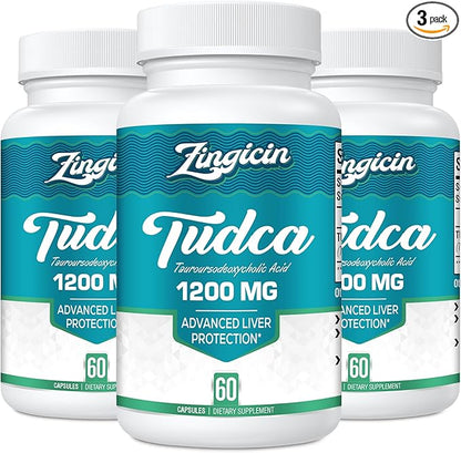 TUDCA Supplement 1200mg - 180 Veggie Capsules,Powerful TUDCA Bile Salts Supplements for Liver,Digestion