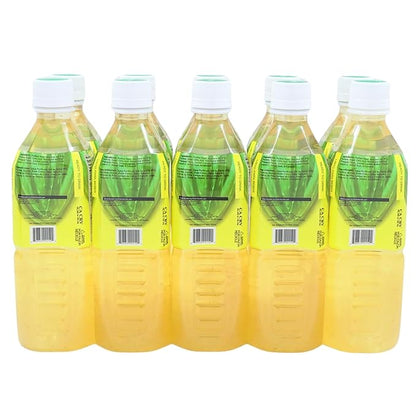 Aloevine Aloe Vera Drink Pineapple healthy juice pure with chunks of aloe l 16.9 oz. 10 pack l plant based Vegetable Korean drinks