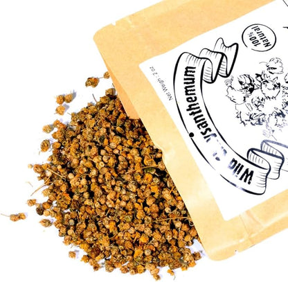 Wild Chrysanthemum (Dendranthema indicum/Ye Ju Hua/野菊花/야생 국화) – 60g (2oz) Dried Whole Flowers – Traditional Botanical Tea Ingredient