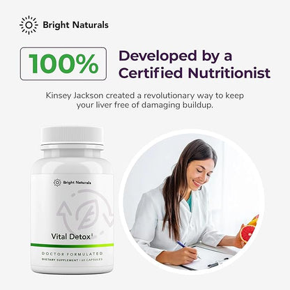 Vital Detox Liver Supplement - First Enzyme-Focused Liver Health Formula - Contains NAC with Milk Thistle, Sulforaphane, and More, 90 Servings
