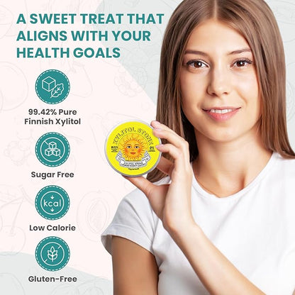 Xylitol Stone Sugar Free Candy - Vegan & Keto Friendly Unique Hard Candy - 100% Natural Flavor Candies - Gluten Free & Non-GMO Breath Freshener Low Calorie Mints - Lemon (Pack of 1)
