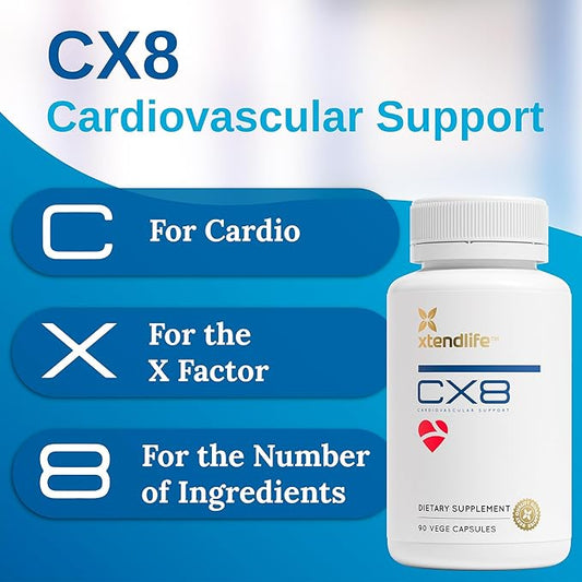 Xtendlife CX8 Heart Health Supplement- Vitamin K2 MK7, Vitamin D3, Tocotrienols, and Sea Buckthorn for Cardiovascular Health - 30 Day Supply