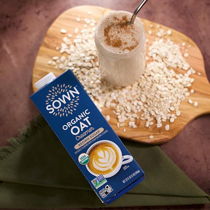 SOWN Organic Oat Creamer Brown Sugar - Barista Oat Milk Non Dairy Coffee Creamer - Plant Based, Dairy-Free, Vegan, Gluten-Free, Non-GMO, Shelf Stable - 32oz (Pack of 6)