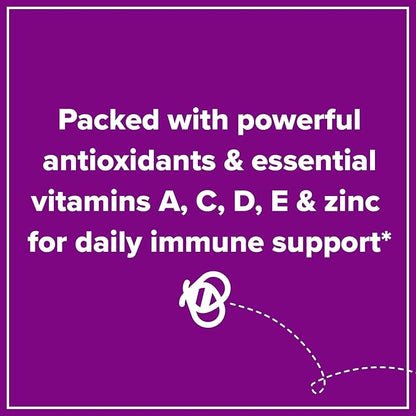 Zarbee’s Elderberry Gummies Daily Immune Support Supplement with Vitamins A C D E & Zinc, Black Elderberry Extract, Natural Berry Flavor, Vegetarian, Gelatin-Free, 60 Count