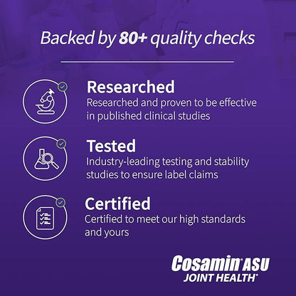 Nutramax Laboratories Cosamin® ASU Joint Health Supplement with Glucosamine, Chondroitin & ASU for Men’s & Women's Joint Health, 90 Capsules
