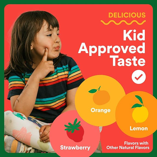 SmartyPants Kids Multivitamin & Fiber Gummies: Prebiotic Fiber to Support Kids Digestion with Vitamin D3, C, Vitamin B12, B6, A, Zinc, Biotin, Folate, Three Fruit Flavors, 120 Count (40 Day Supply)