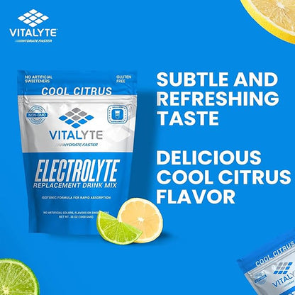 Vitalyte Electrolyte Powder Drink Mix, Isotonic Electrolyte Hydration Mix, Case Pack (6 Pack, Cool Citrus)