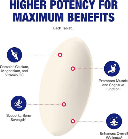 Advanced Calcium Magnesium Supplement - Clinically Formulated Magnesium Calcium with Vitamin D3 B1 B3 & B6 for Muscle Nerve Heart and Bone Health Support - Vegetarian Gluten Free Non-GMO (1 Month) M