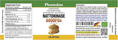 PHARMAKON Natural Nattokinase Organic Fermented Soybean Extract, 6000 FUs per Serving