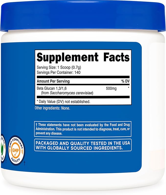 Nutricost Beta Glucan Powder 100 Grams - 1,3/1,6 - Non GMO
