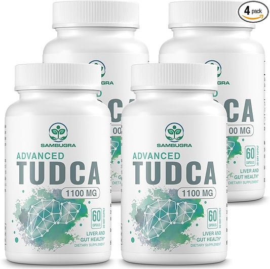 Advanced TUDCA 1100mg - Ultra Strength Bile Salt TUDCA Supplements, 3rd Party Tested TUDCA Liver Supplements for Liver Cleanse Detox and Repair, 240 Capsules (Pack of 4)