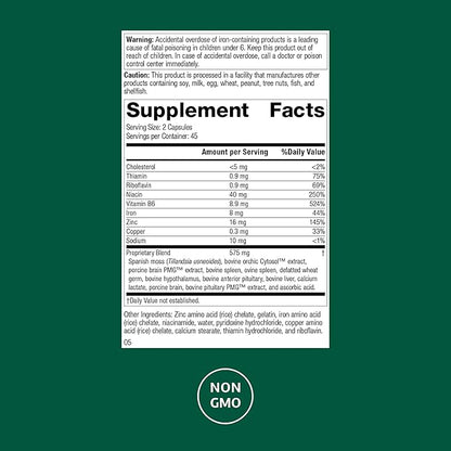 Standard Process Inc. Neuroplex - Whole Food Nervous System Supplements, Brain Health and Brain Support with Thiamin, Spanish Moss, Riboflavin, Calcium Lactate, Vitamin B6, Niacin - 90 Capsules