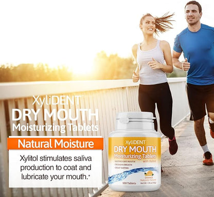 Nature's Stance XyliDENT Xylitol Tablets for Dry Mouth Relief - Stimulates Saliva, Freshens Breath, Reduces Acid Production, Fast Acting Relief, 100 Count (Orange)