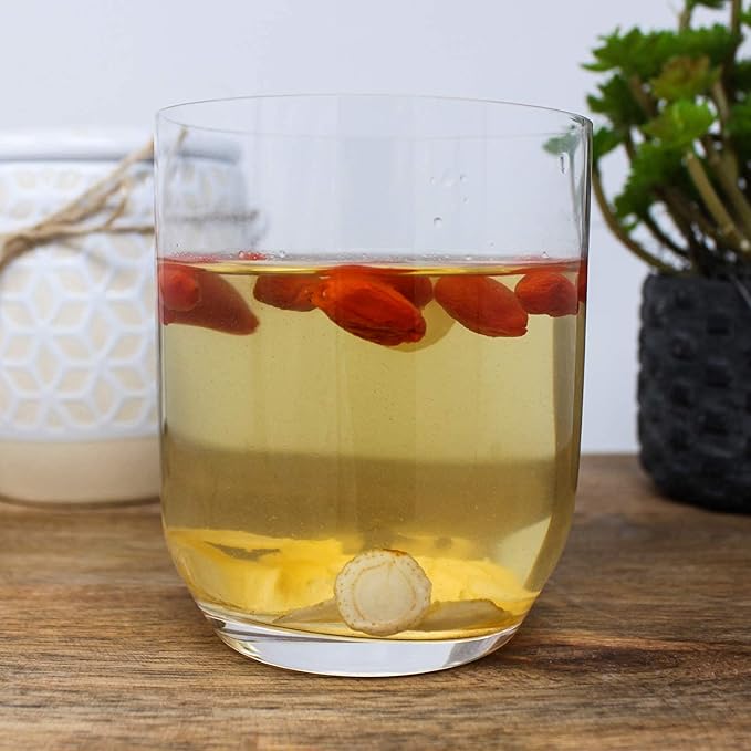 American Ginseng Slices from Wisconsin, DOL American Wisconsin Ginseng Slices Root for Tea, Energy for Men Women Mental Health Boosts Immunity, Gluten Free, 花旗參/西洋參 Small Round 1 Box of 4 Ounces