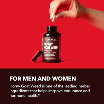 Unisex Horny Goat Weed Capsules for Men & Women - Extra Strength Performance & Energy Support with Tongkat Ali, Muira Puama, and Saw Palmetto - 10 Count - Herbal Supplement for Increased Endurance
