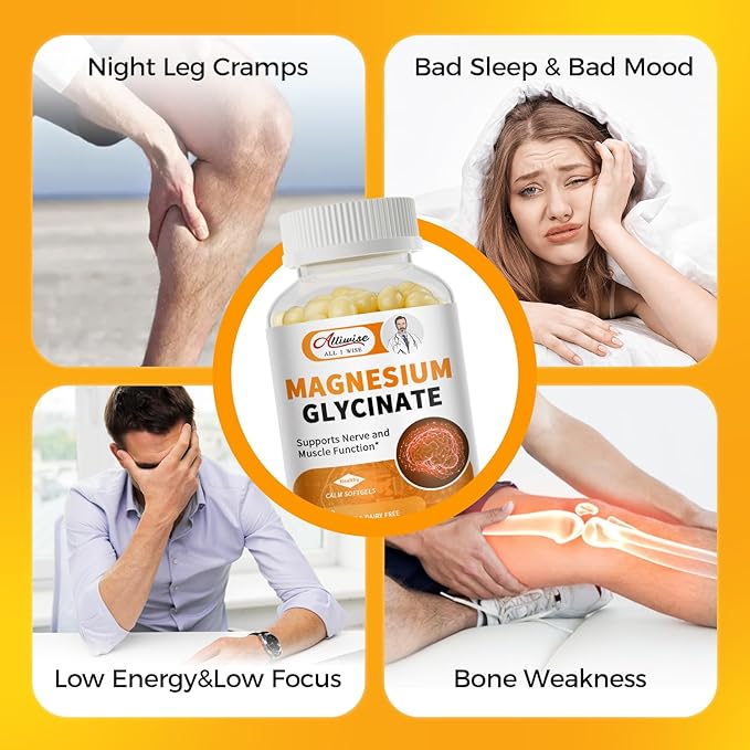 2pack Magnesium Supplement Softgels, Easy Absorption Magnesium Glycinate 400mg with Vitamin B6,D3, High Bioavailability Magnesium for Sleep & Calm Support, Nervous, Muscle & Bone Health,240count