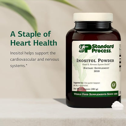 Standard Process Inositol Powder - Daily Heart Supplement for Cardiovascular & Nervous System Support - Gluten-Free, Non-Dairy & Non-Soy - 10 Ounces (405 Servings)