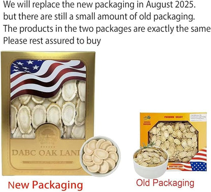 American Ginseng Slices from Wisconsin, American Wisconsin Ginseng Slices Root for Tea, Energy for Men Women Health Boosts Immunity, 多年生長 花旗參/西洋參, Larger Round Strip 1 Box of 8 Ounces