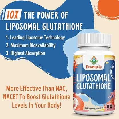 2400MG Liposomal Glutathione, with Vitamin C, Milk Thistle & Alpha-Lipoic Acid, Master Antioxidants, Pure Reduced L-Glutathione - Immune System, Cell Repair, Energy, High Absorption, 360 Softgels