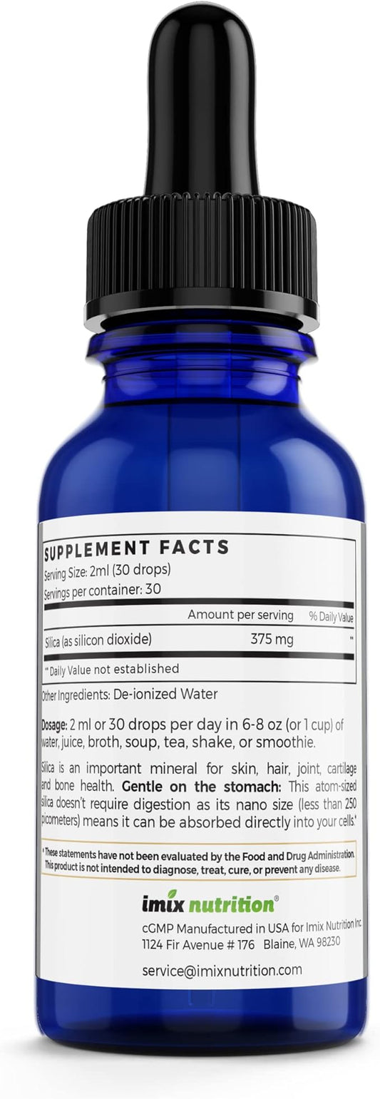 QuikPlus Liquid Mineral Supplement for Adults – Vegan, Gluten-Free, All Natural, Highly Bioavailable – 2 oz Bottle (Silica)