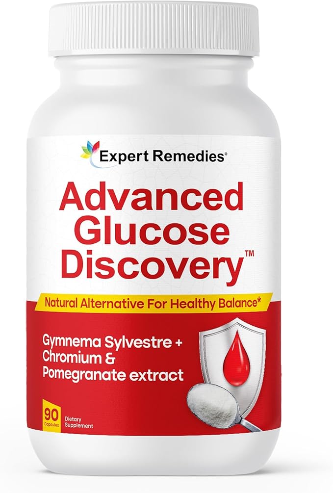 Advanced Glucose Discovery for Sugar Watchers, with Gymnema Sylvestre, Patented Pomegranate Supplement, Crominex 3+, for Glucose Metabolism Wellness - All Natural, Non-GMO - 90 Vegan Capsules