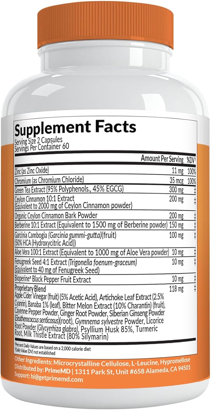 21-in-1 Berberine Supplement with Ceylon Cinnamon with Chromium, Bitter Melon and Green Tea Extract and Black Pepper Extract 5X for Energy & Metabolism Support with 5279 mg (120 ct, Pack of 2)