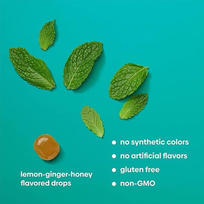 UpSpring Stomach Settle Drops for Occasional Nausea Relief, Upset Stomach and Motion Sickness with Ginger, Lemon, Spearmint and B6, Mint Flavor Drops, 56ct (Pack of 2)