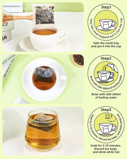 60 Teabags - Dandelion Leaf & Root Tea Bags, Natural Herbal Tea for Liver & Kidney Health, Supports Digestion & Boosts Immune System - Caffeine-Free, Non-GMO, No Additives