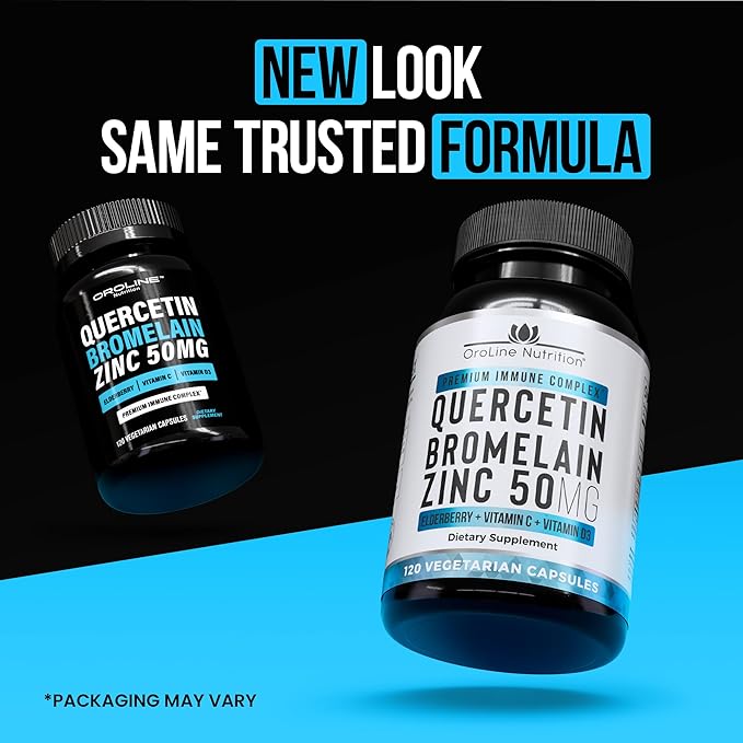 Quercetin 500mg Supplement with Sambucus Elderberry, Bromelain, Vitamin C, Zinc 50mg, & Vitamin D3 5000 IU - Antioxidant & Immune Health Support Zinc Quercetin