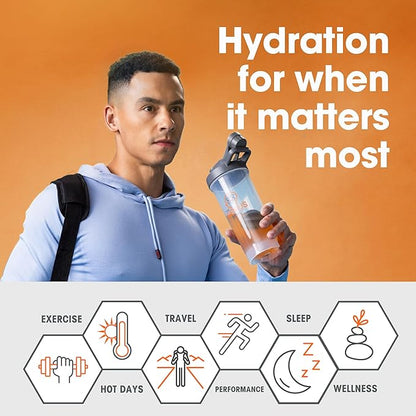The Genius Brand Genius Hydrate - Electrolyte Supplement for Daily Hydration - Coconut Water - Sugar-Free - 8 Essential Minerals & Nutrients - Non-GMO - Sour Peach Rings - 20 Servings