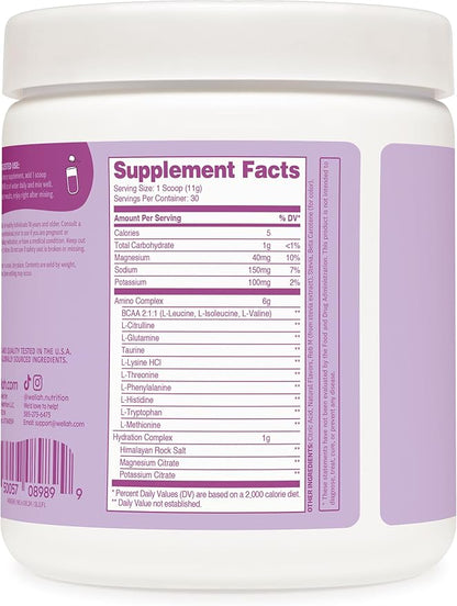Wellah So Long Soreness BCAA Powder (Frozen Lemonade Flavored) 30 Servings - with Hydration Complex