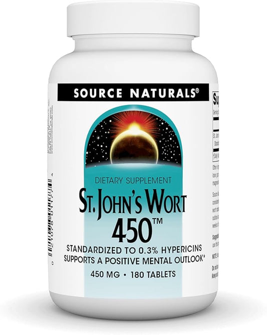 Source Naturals St. John's Wort 450 mg Supports a Positive Mental Outlook - 180 Tablets