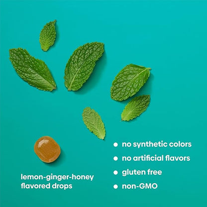 UpSpring Stomach Settle Drops for Occasional Nausea Relief/Upset Stomach with Ginger, Lemon, Spearmint, and B6. Mint Flavor Drops, 28 Ct(Packaging May Vary)