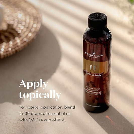 Young Living V-6 Enhanced Vegetable Oil Complex for Custom Blending with Essential Oils - 8 fl oz