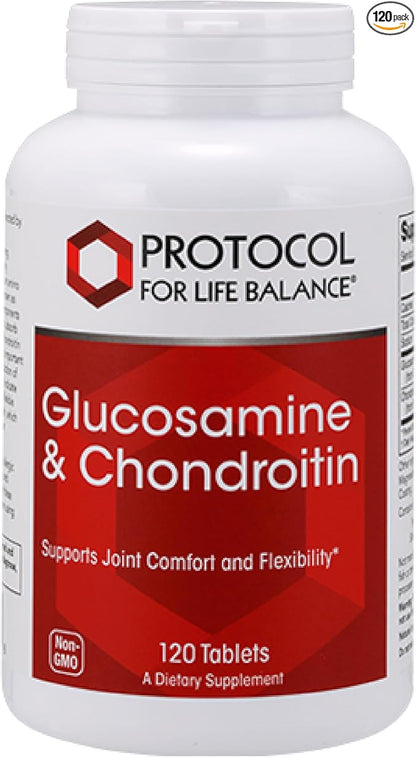 PROTOCOL FOR LIFE BALANCE Glucosamine & Chondroitin - Joint Support - Non-GMO & Dairy Free - 120 Tablets