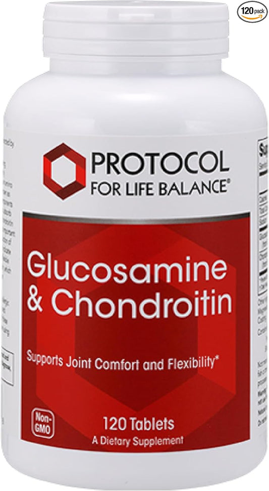PROTOCOL FOR LIFE BALANCE Glucosamine & Chondroitin - Joint Support - Non-GMO & Dairy Free - 120 Tablets
