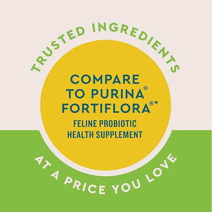 VetIQ Probiotic Powder for Cats, Compare to Fortiflora Probiotic Powder*, Treats Diarrhea and Food Sensitivity, Chicken Flavored Single Serve Packets for Indoor and Outdoor Cats, 30 Count
