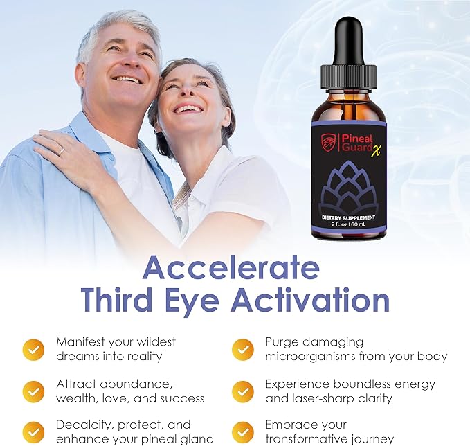 Pineal Gland Supplement - Brain Support, Focus, and Memory Vitamins for The Brain, Decalcify, Activate, and Protect Your Pineal Gland - Third Eye Awakening - Pineal Guard X - Pack of 2