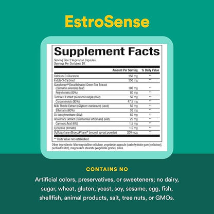 WomenSense EstroSense by Natural Factors, Natural Supplement to Support Estrogen and Hormone Balance During PMS or Menopause, Vegan, Non-GMO, 60 Capsules