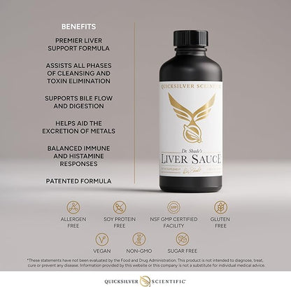 Quicksilver Scientific Liver Sauce - Liposomal Liver Detox with DIM, Quercetin, Lipoic Acid, Milk Thistle and Dandelion Root Supplement - Supports Bile & Toxin Momentum (100 ml / 3.38 oz)