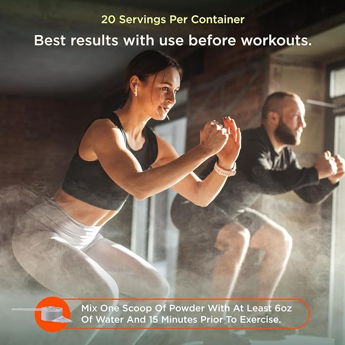 The Genius Brand Genius Pre - Clean Pre-Workout Powder for Energy, Focus & Fitness Support - No Artificial Flavors, Preservatives, or Proprietary Blends - Non-GMO - 20 Servings - Blue Raspberry
