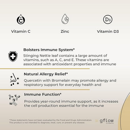 Quercetin with Vitamin C and Zinc - Quercetin 500mg - Quercetin with Bromelain - Zinc Quercetin - Stinging Nettle -120 Veggie Caps. Quercetin Supplements + Vitamin D3 (Non-GMO, Gluten-Free, Vegan)