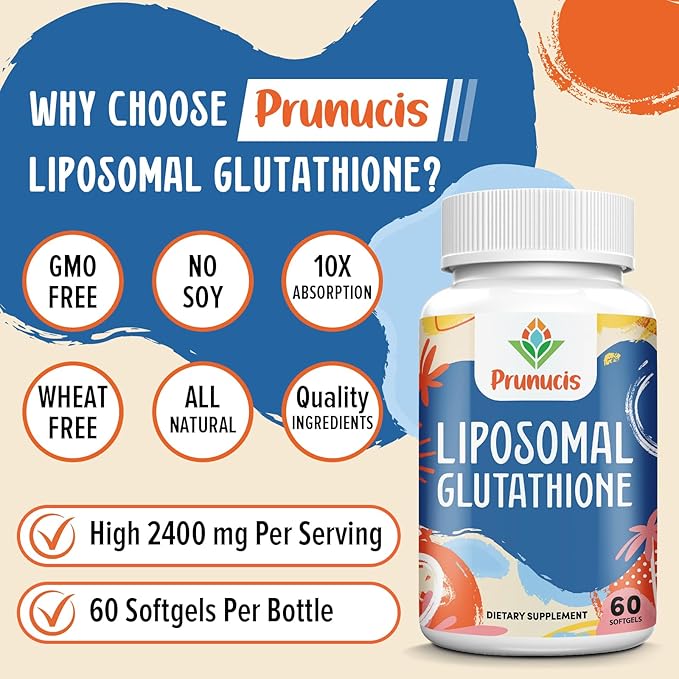 2400MG Liposomal Glutathione, with Vitamin C, Milk Thistle & Alpha-Lipoic Acid, Master Antioxidants, Pure Reduced L-Glutathione - Immune System, Cell Repair, Energy, High Absorption, 360 Softgels