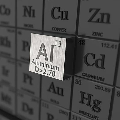 Aluminum Cube - Metal Element Cubes - Laser Engraved Density Cube Set for a Periodic Table of Elements Collection - (Aluminum, 1 inch)